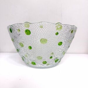 Home Vintage Southern Living by Marietta glass bowl with green dots 8”